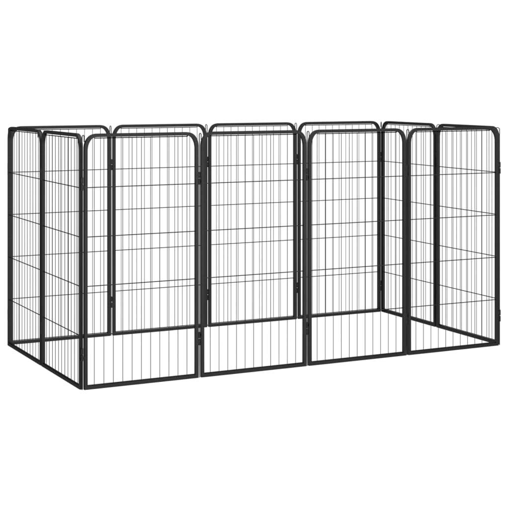 12-Panel Dog Playpen Black 19.7